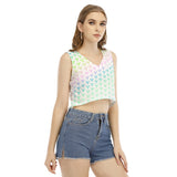 BW Holo Women's V-neck Sleeveless Crop Top