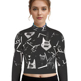 BW Women's Turtleneck long crop - Desperate Guitars