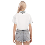 BW Tie-Dye Women's Buttoned Crop Top - White