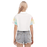 BW Tie-Dye Women's Buttoned Crop Top - Pastels